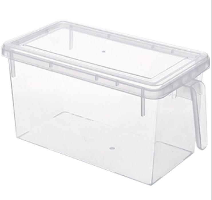 With handle kitchen fridge plastic crisper superposition sealed fruit storage box with lid