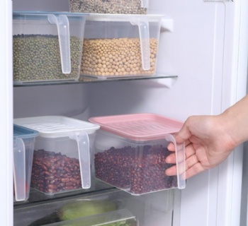  Refrigerator sealed storage egg box strap handle kitchen food stacking storage box	
