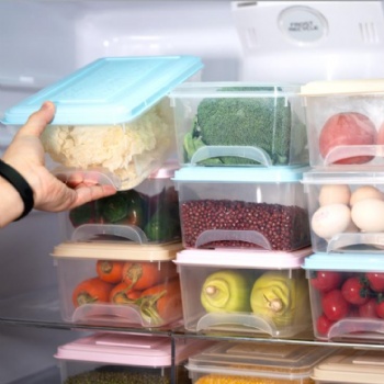  Fridge drawer clear plastic crisper household clear kitchen freezer food storage box	