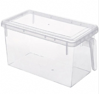 With handle kitchen fridge plastic crisper superposition sealed fruit storage box with lid