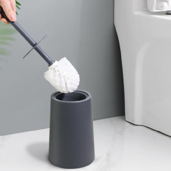  Toilet brush set with pedestal plastic cleaning long handle bathroom brush	