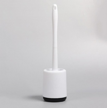  Household cleaning appliance white soft silicone toilet brush set	